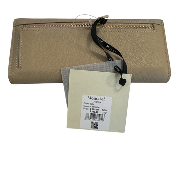 New With Tags Moncrief London Tan Leather wallet - Picture 2 of 10